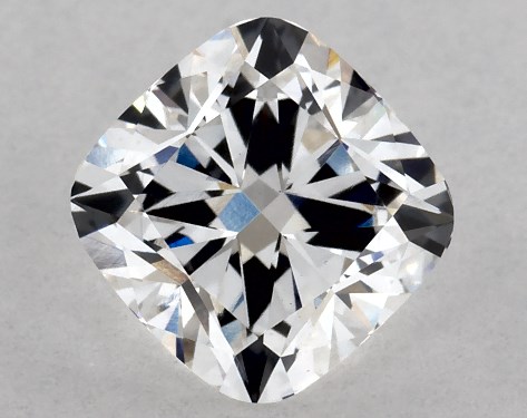 This Lab-Grown diamond 1.55 carat cushion modified E color VS1 clarity has Ideal proportions and a diamond grading report from IGI